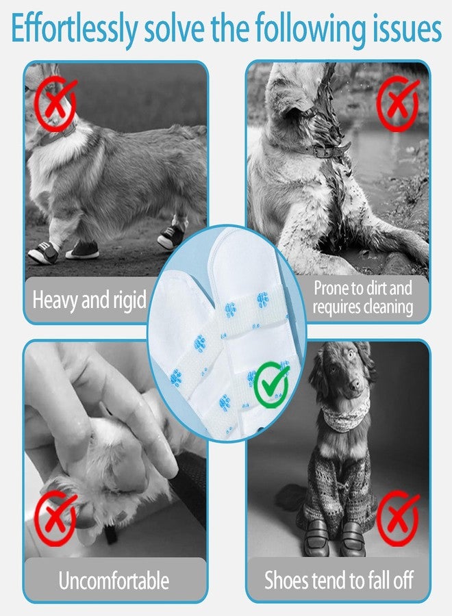 fernfern Disposable Dog Booties for Dog Cats, 40 Counts Pet Shoes with Adjustable Self-Adhesive Bandage, Dog Disposable Foot Covers for Dogs Cats (S（1-7.5KG）) - Image 5